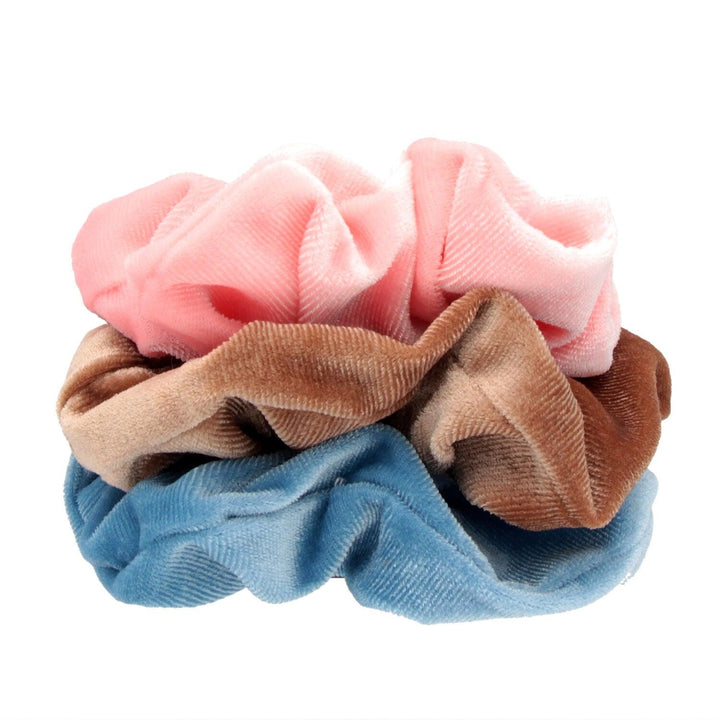 Scrunchie Elastika Za Lase Set Modra Rjava In Roza 3 Kos - Fraktal