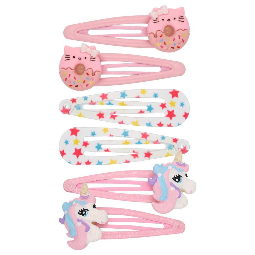 Sponka Za Lase Samorog &amp; Donut Set 6 Kos - Fraktal