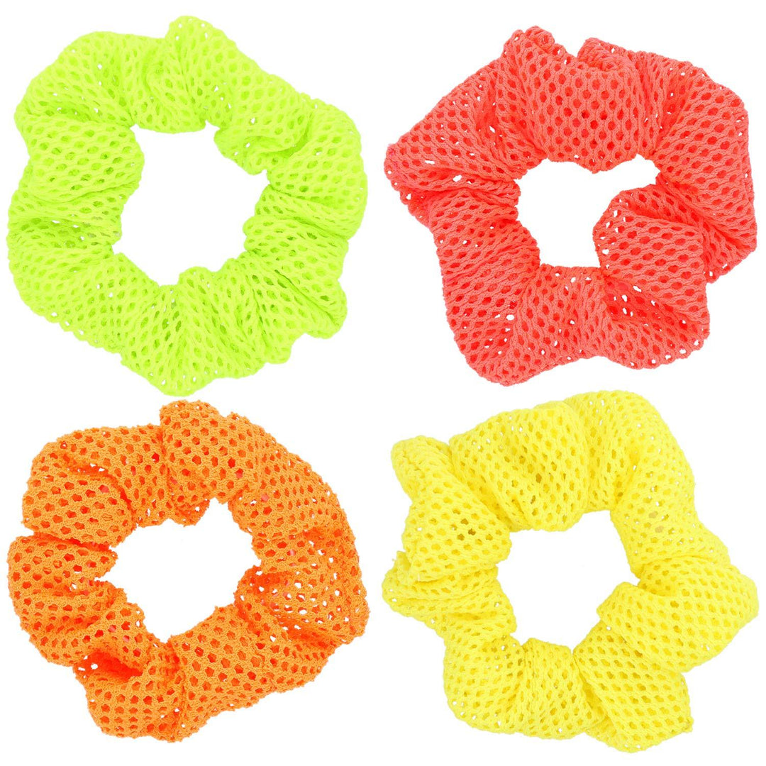 Elastika Scrunchie Mrežasti Neon 4 Kos - Fraktal