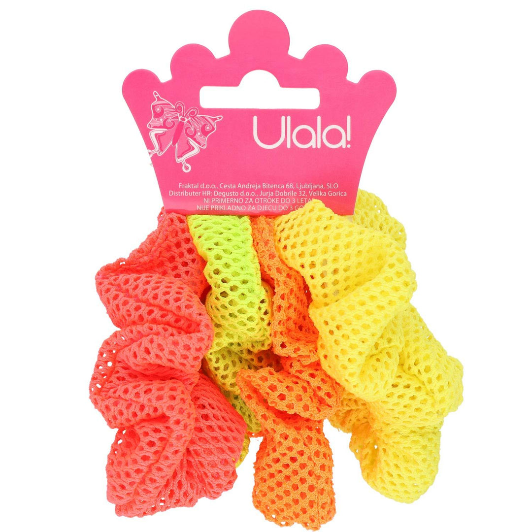 Elastika Scrunchie Mrežasti Neon 4 Kos - Fraktal